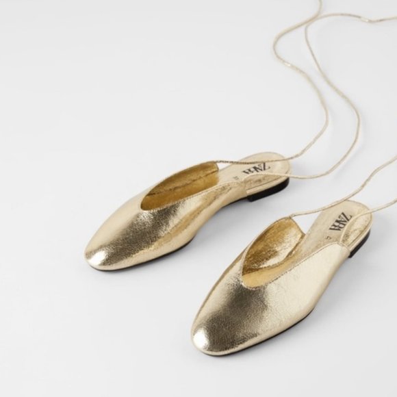 zara gold mules